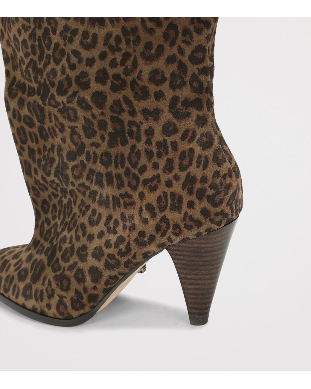 Kurt Geiger Brown Suede Leopard Print Lambeth Knee-High Boots