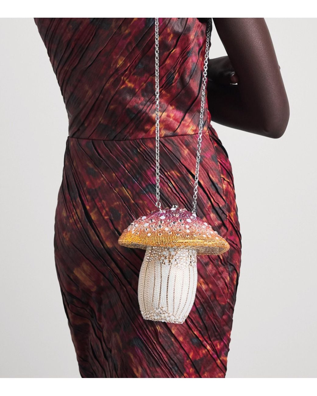Judith Leiber Pink Embellished Mushroom Toadstool Clutch Bag