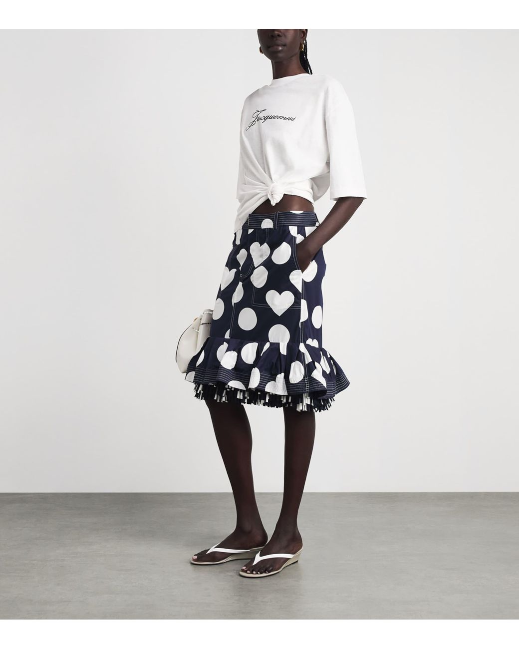 Jacquemus White Cotton-Hemp Logo T-Shirt