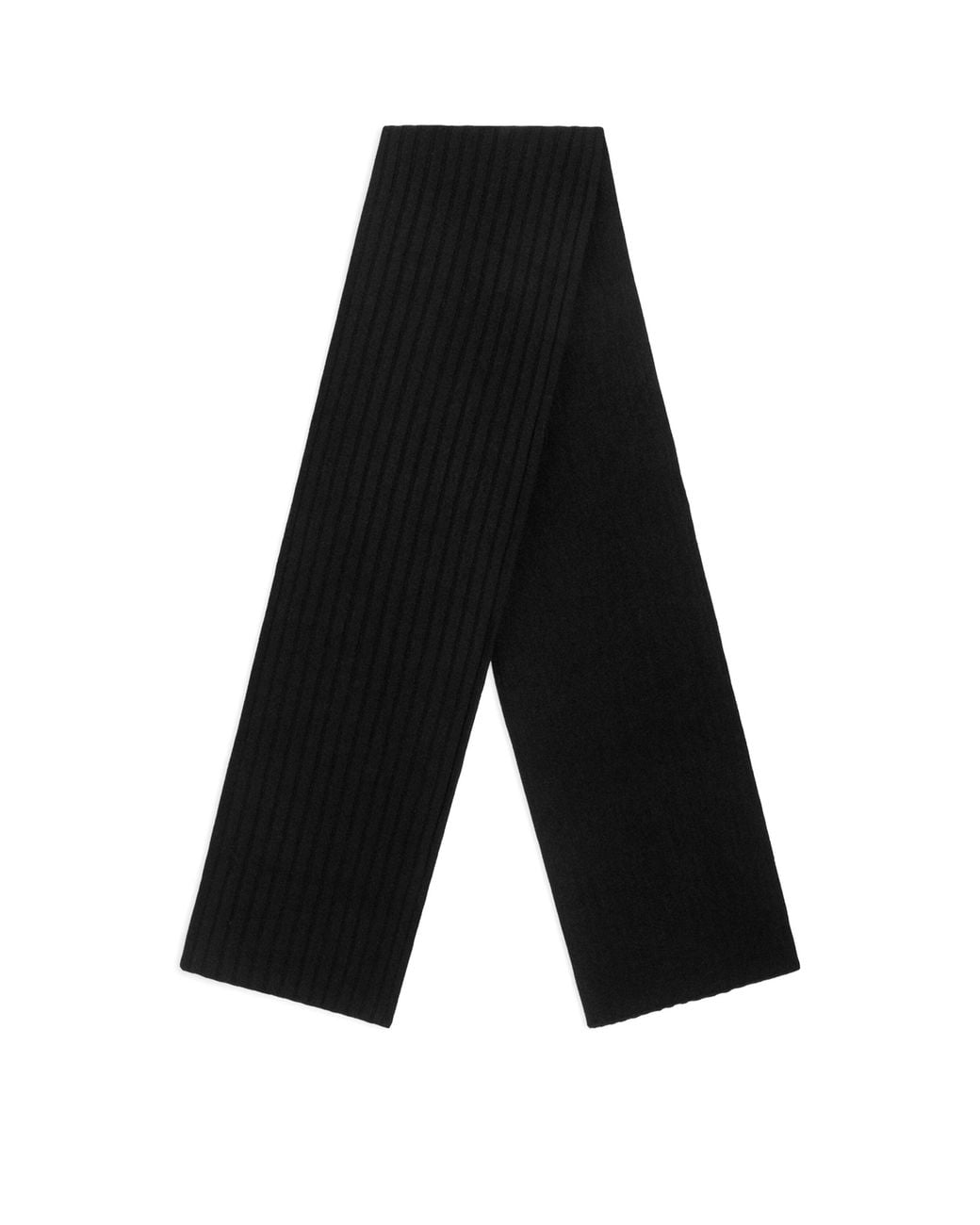 Dolce & Gabbana Black Cashmere Rib-Knit Scarf for men