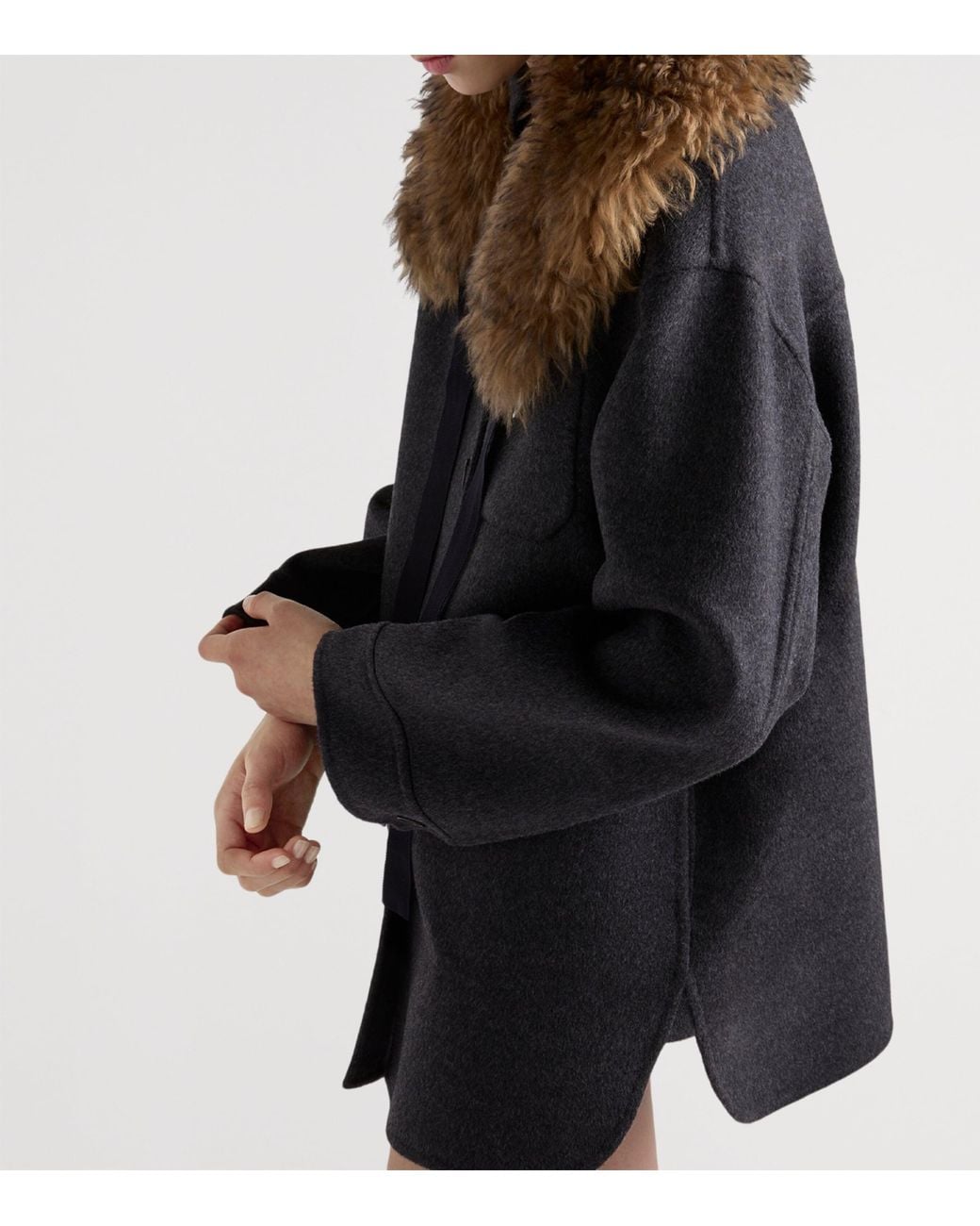 Prada Black Wool-Cashmere Oversized Shirt
