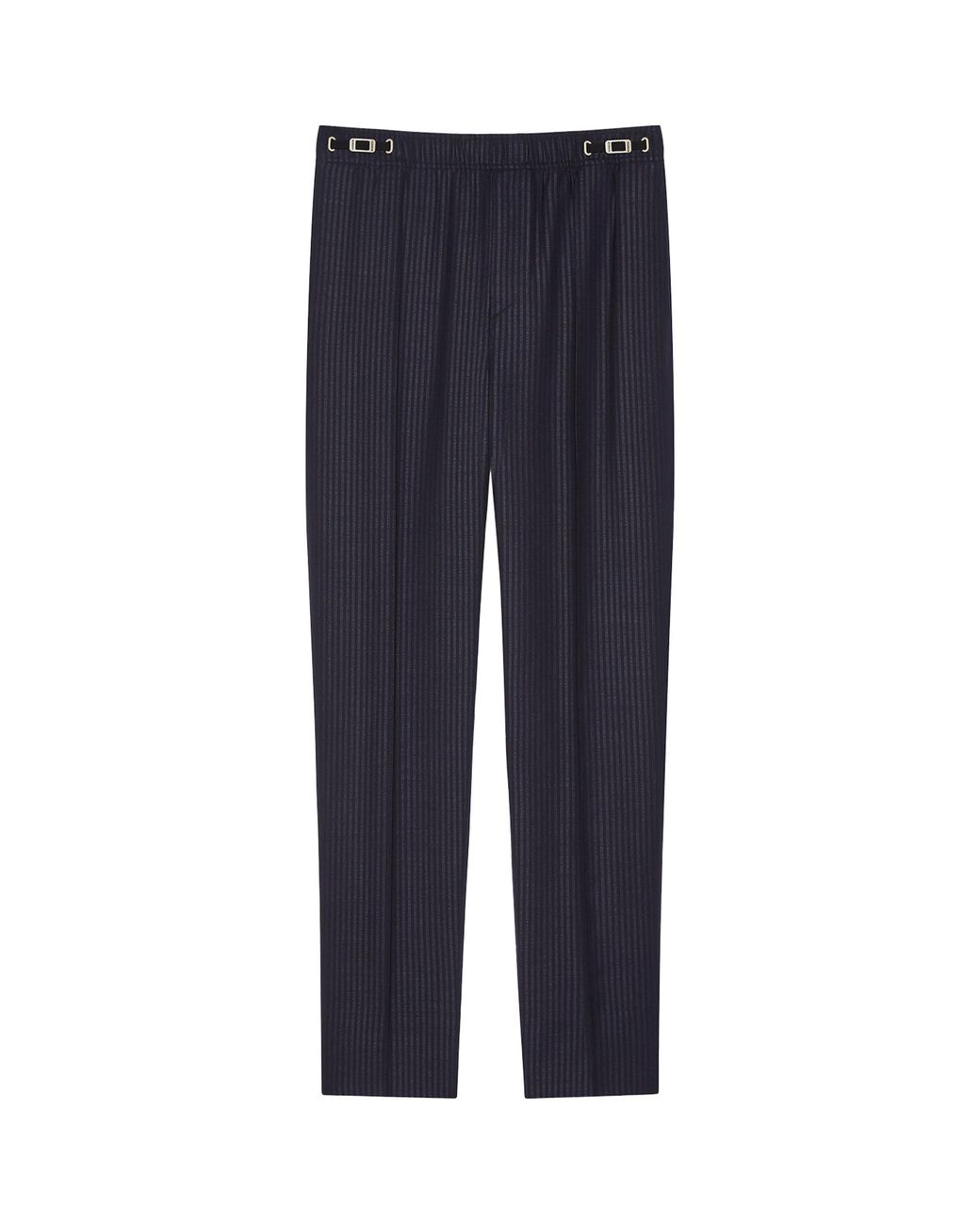 Givenchy Blue Wool-Blend Stripe Couture Seam Trousers for men