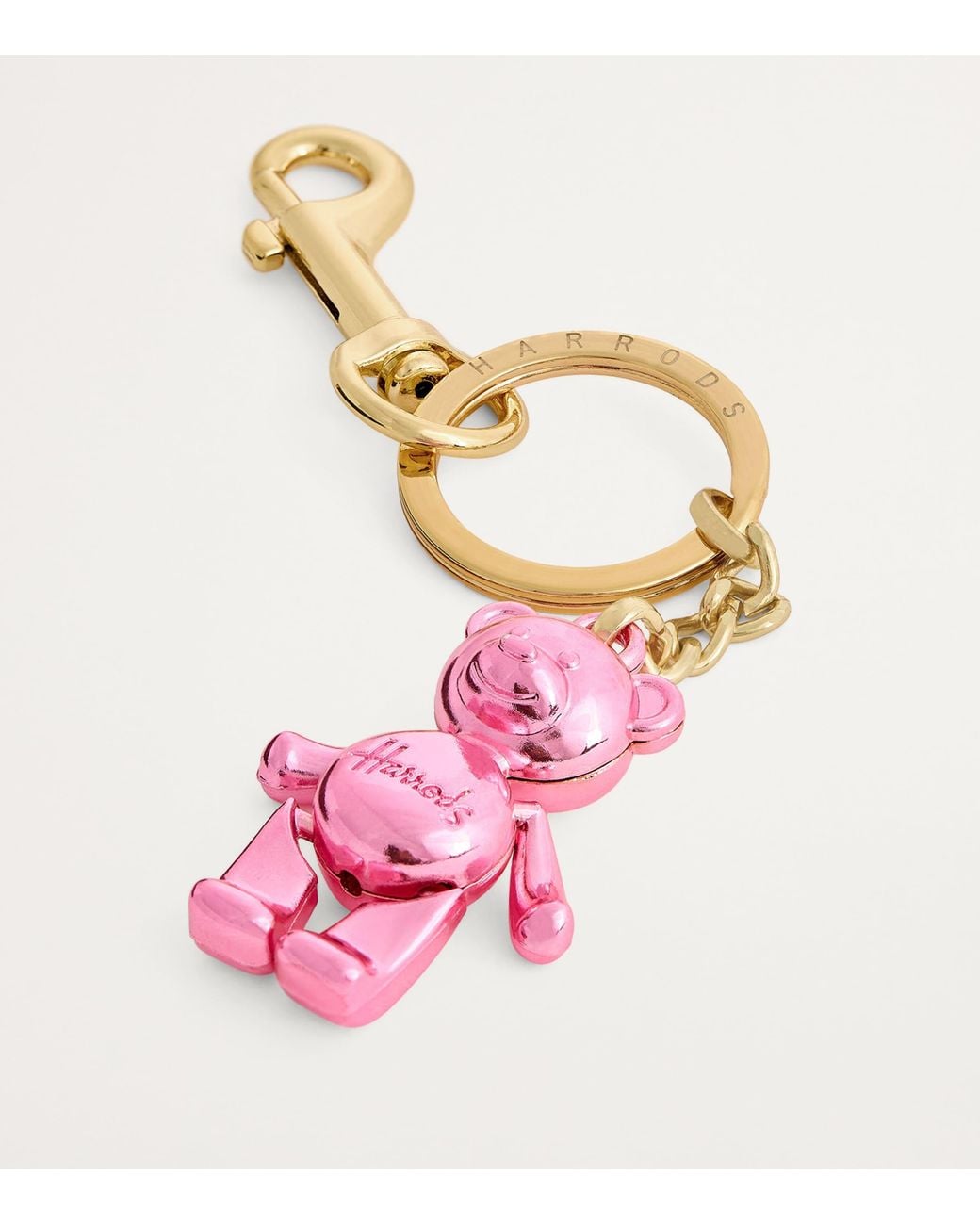 Harrods Pink Jointed Bear Keyring
