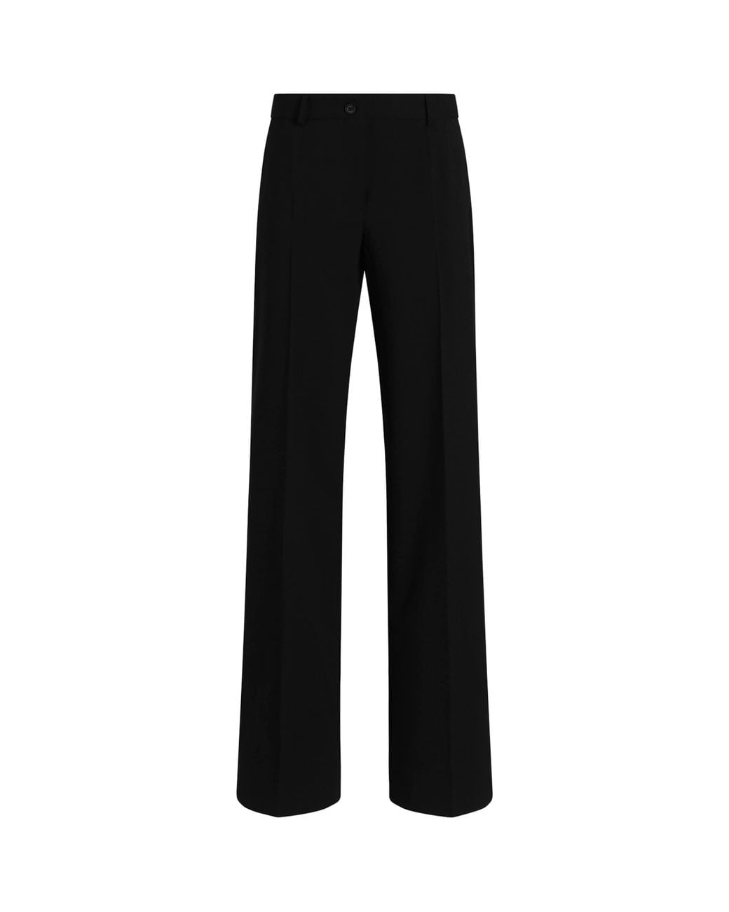 Dolce & Gabbana Black Wool Straight Tailored Trousers
