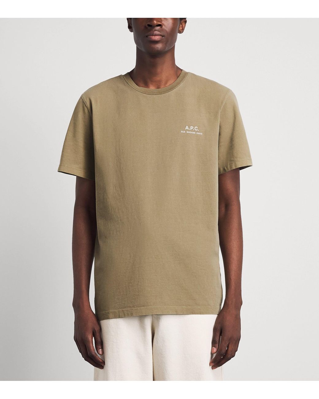 A.P.C. Natural Cotton Logo T-Shirt for men