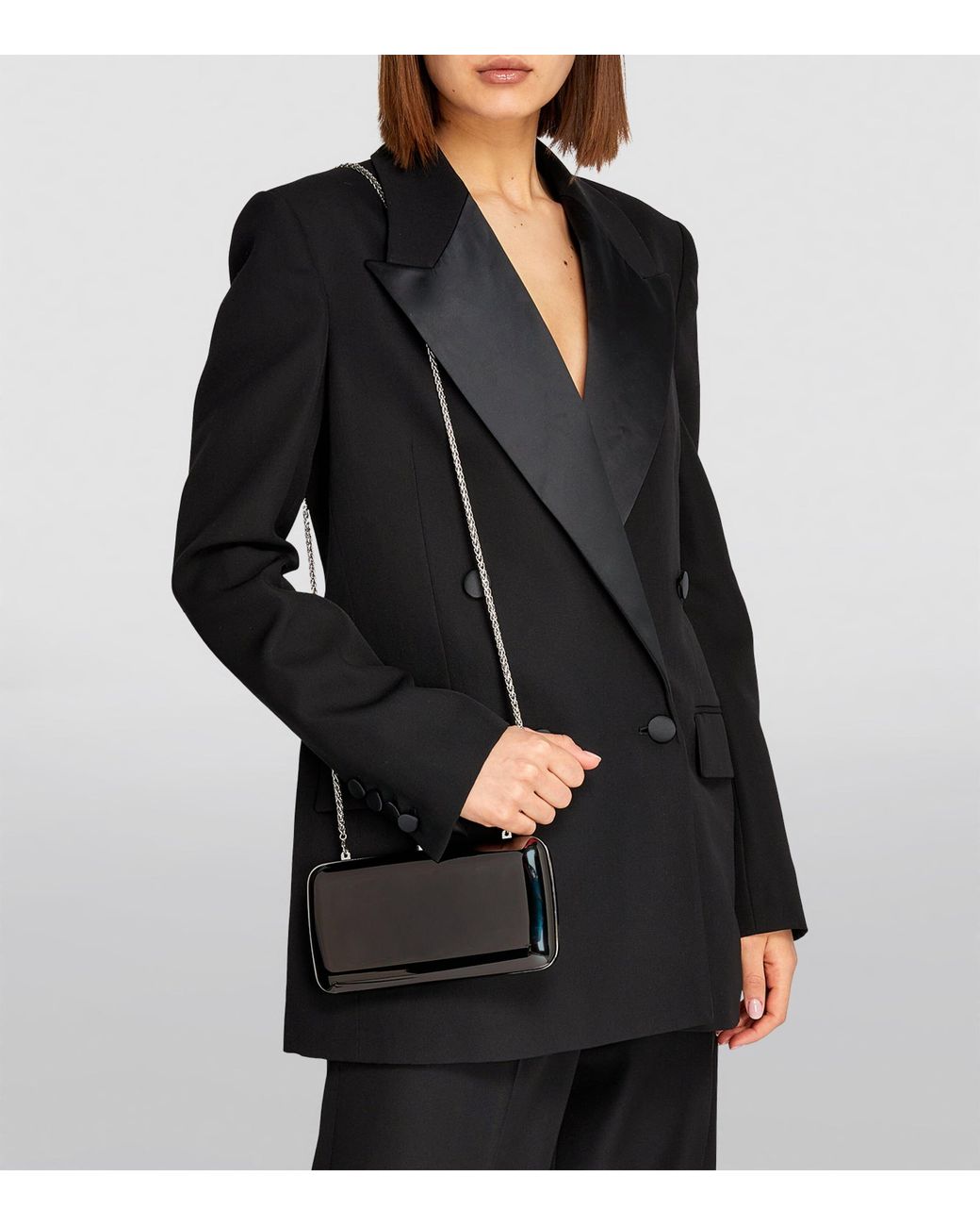 Jeffrey Levinson Black Finley Mirrored Clutch Bag