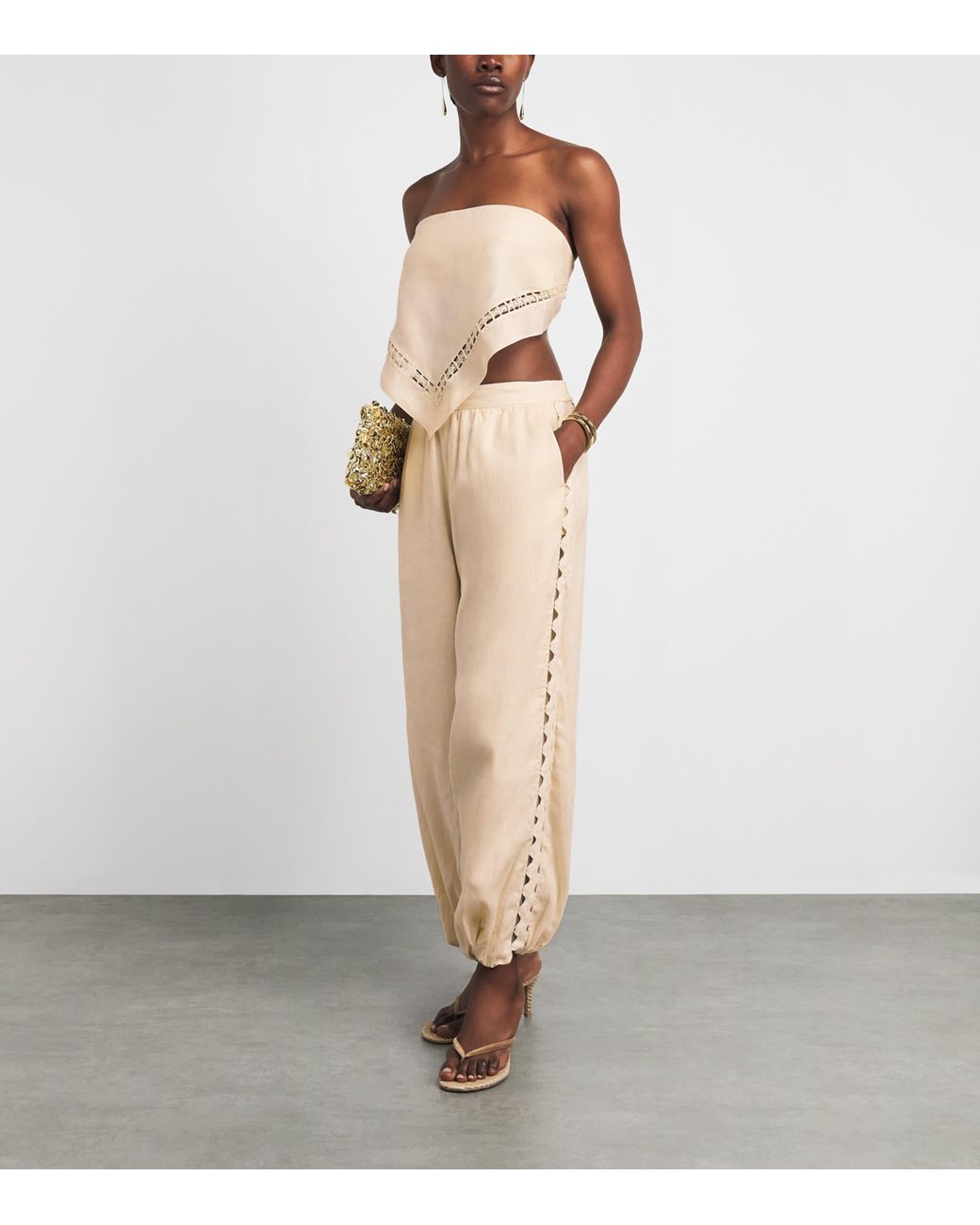 Jonathan Simkhai Natural Linen-Hemp Selah Ballon Trousers