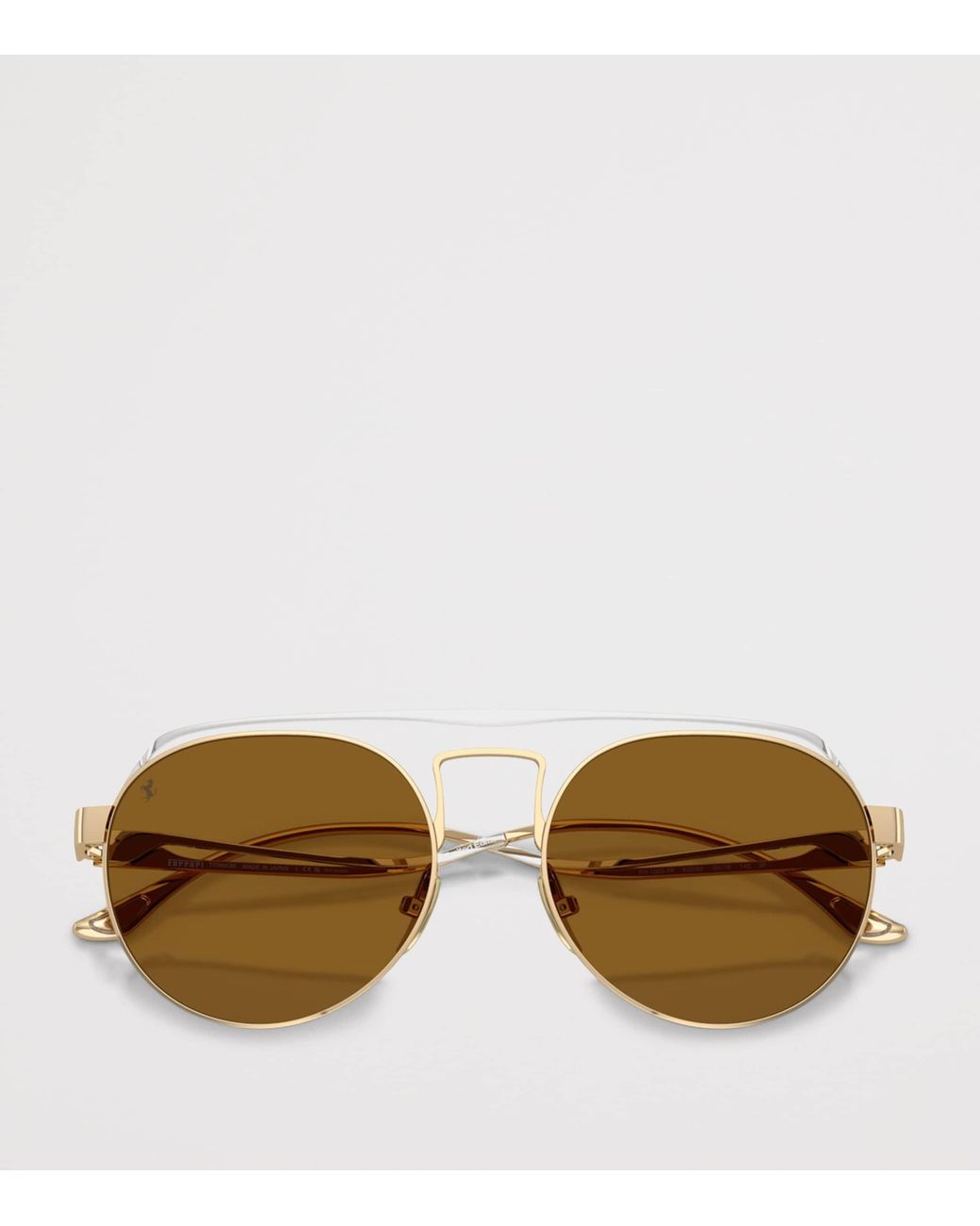 Ferrari Brown Titanium Oval Sunglasses
