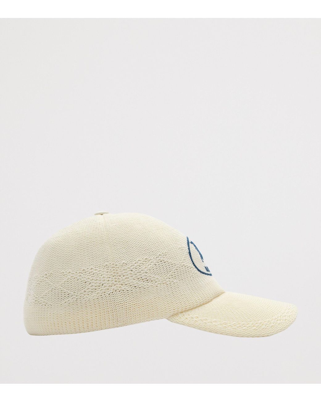 Burberry White Knitted Knight Baseball Cap for men