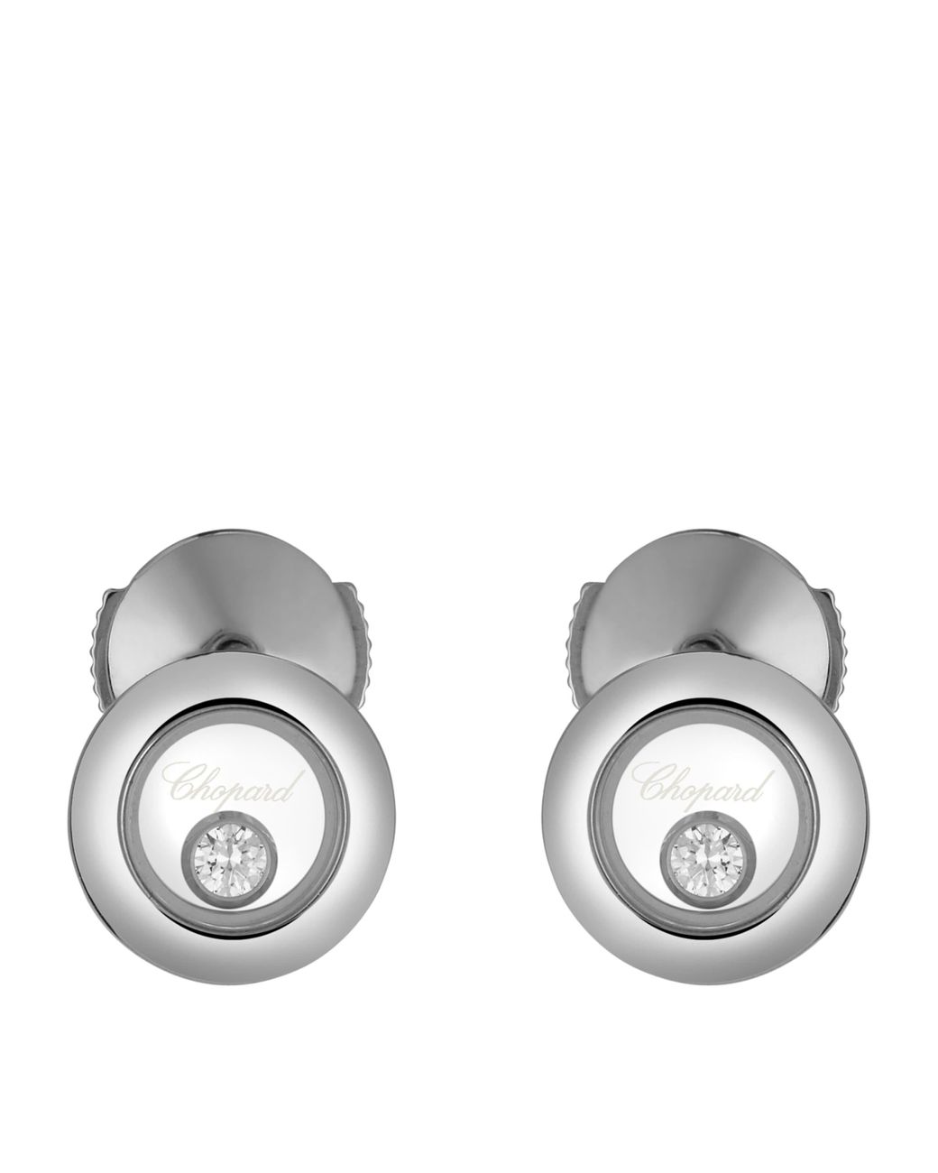Chopard Metallic And Diamond Happy Diamonds Icons Earrings