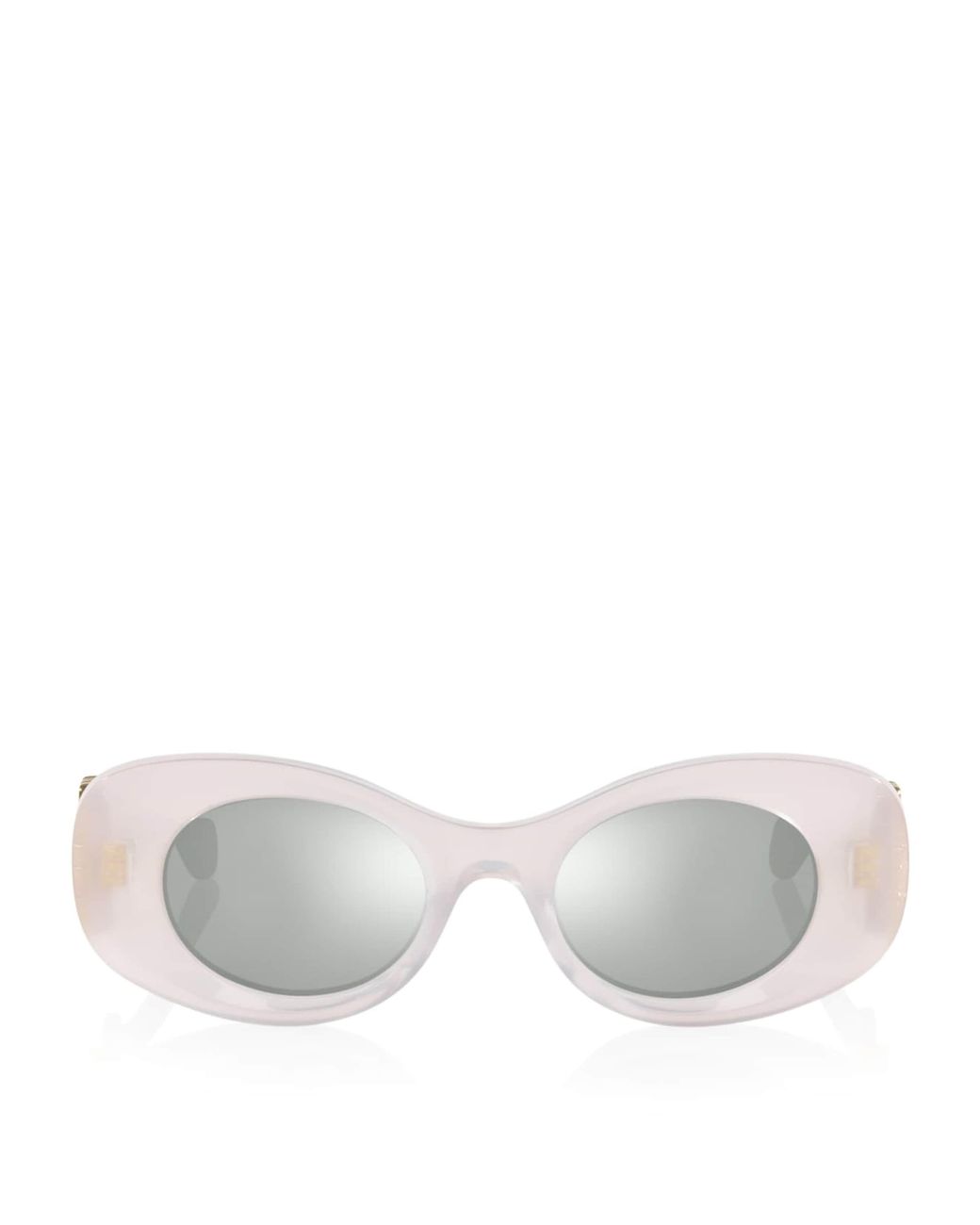 Loewe White Anagram Bevelled Oval Sunglasses