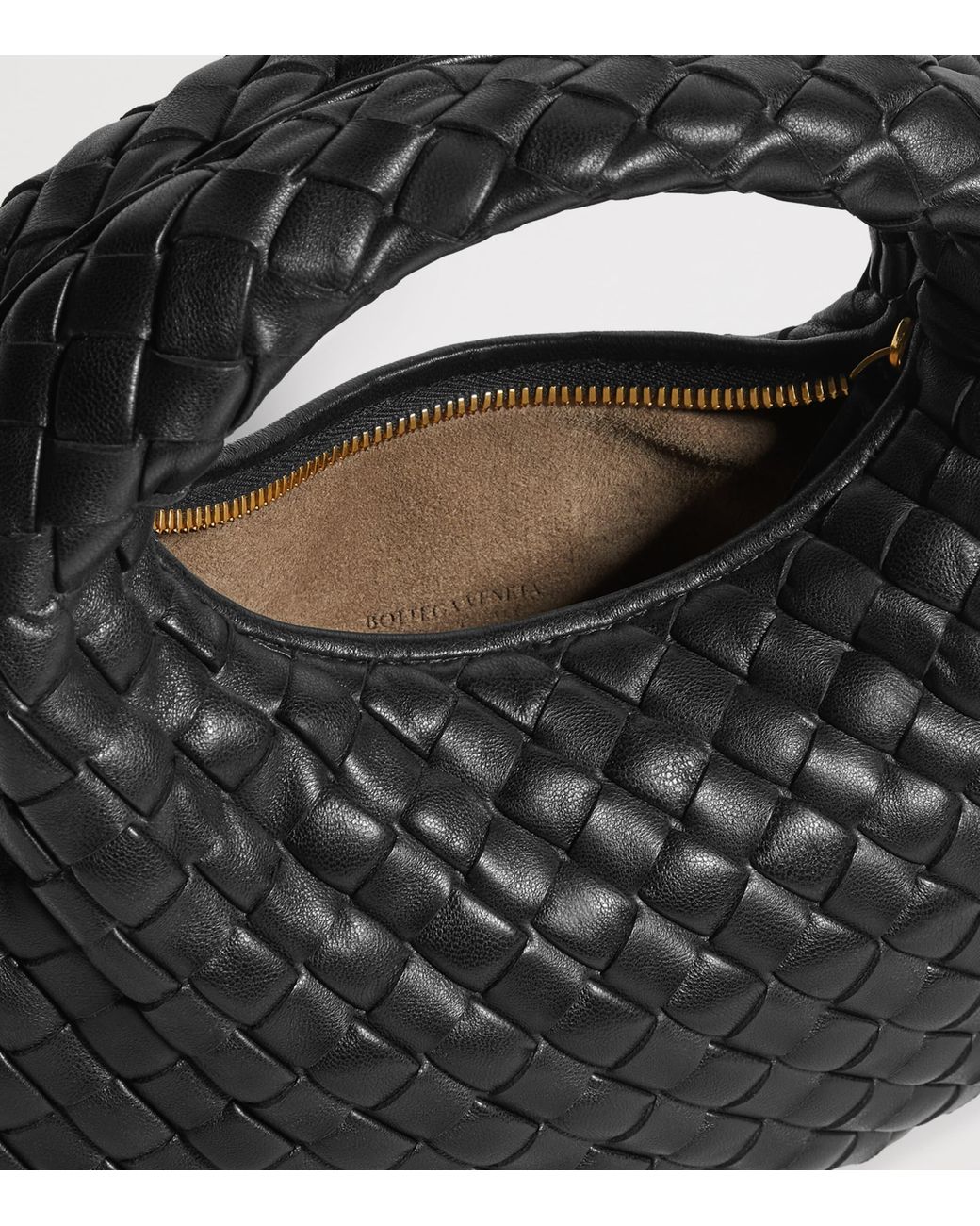 Bottega Veneta Black Baby Leather Veneta Shoulder Bag