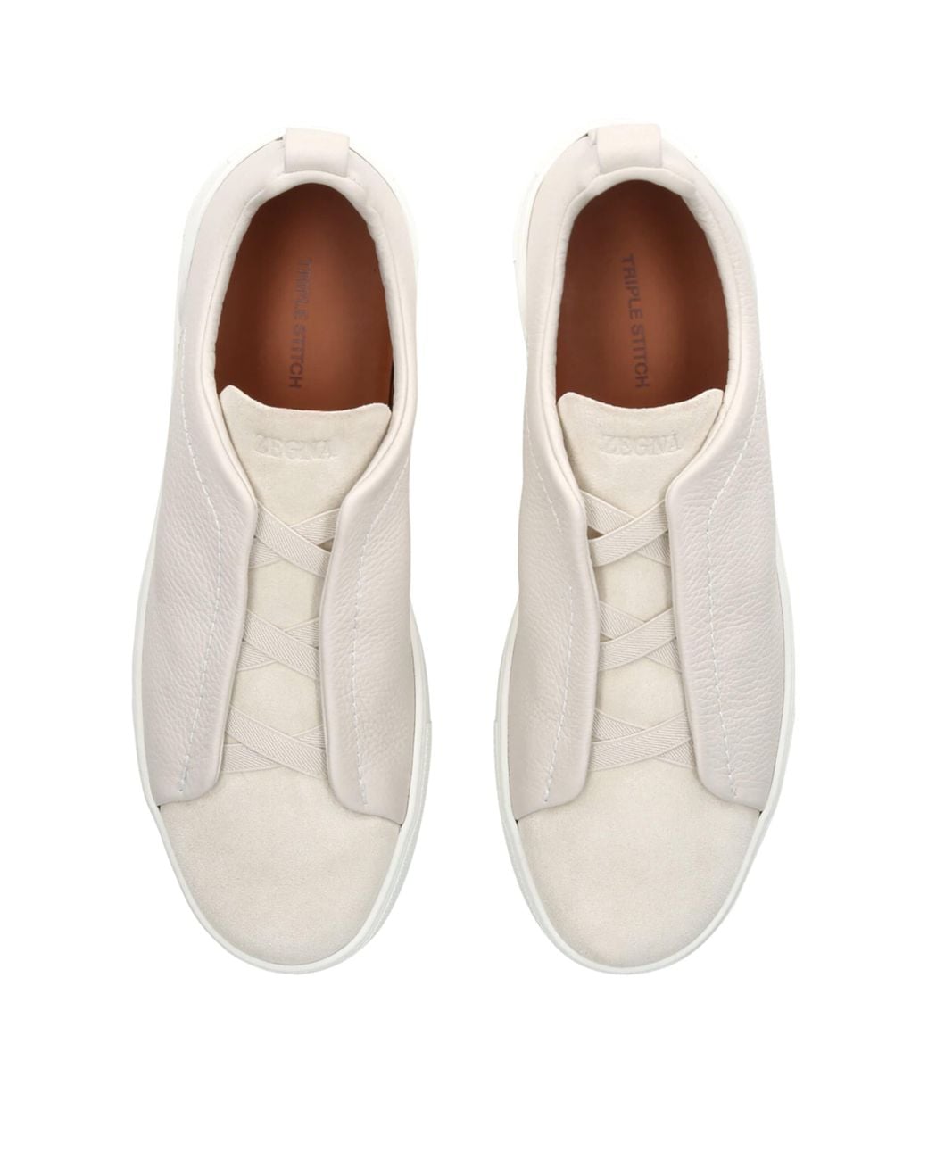 Zegna Natural Deerskin Triple Stitchtm Sneakers for men