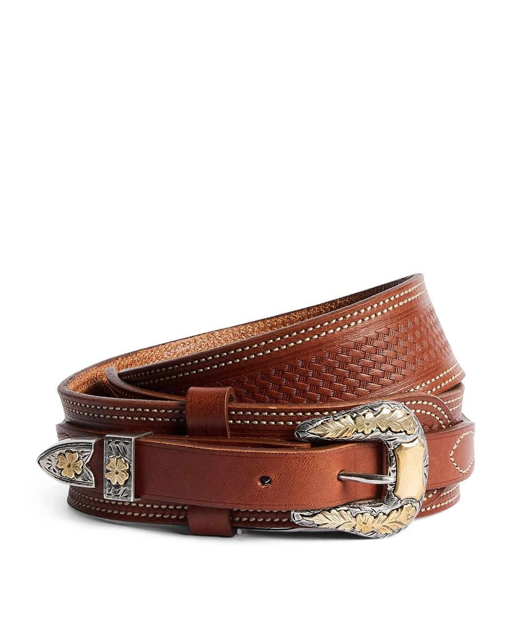Ralph Lauren Brown Leather Western Belt for men