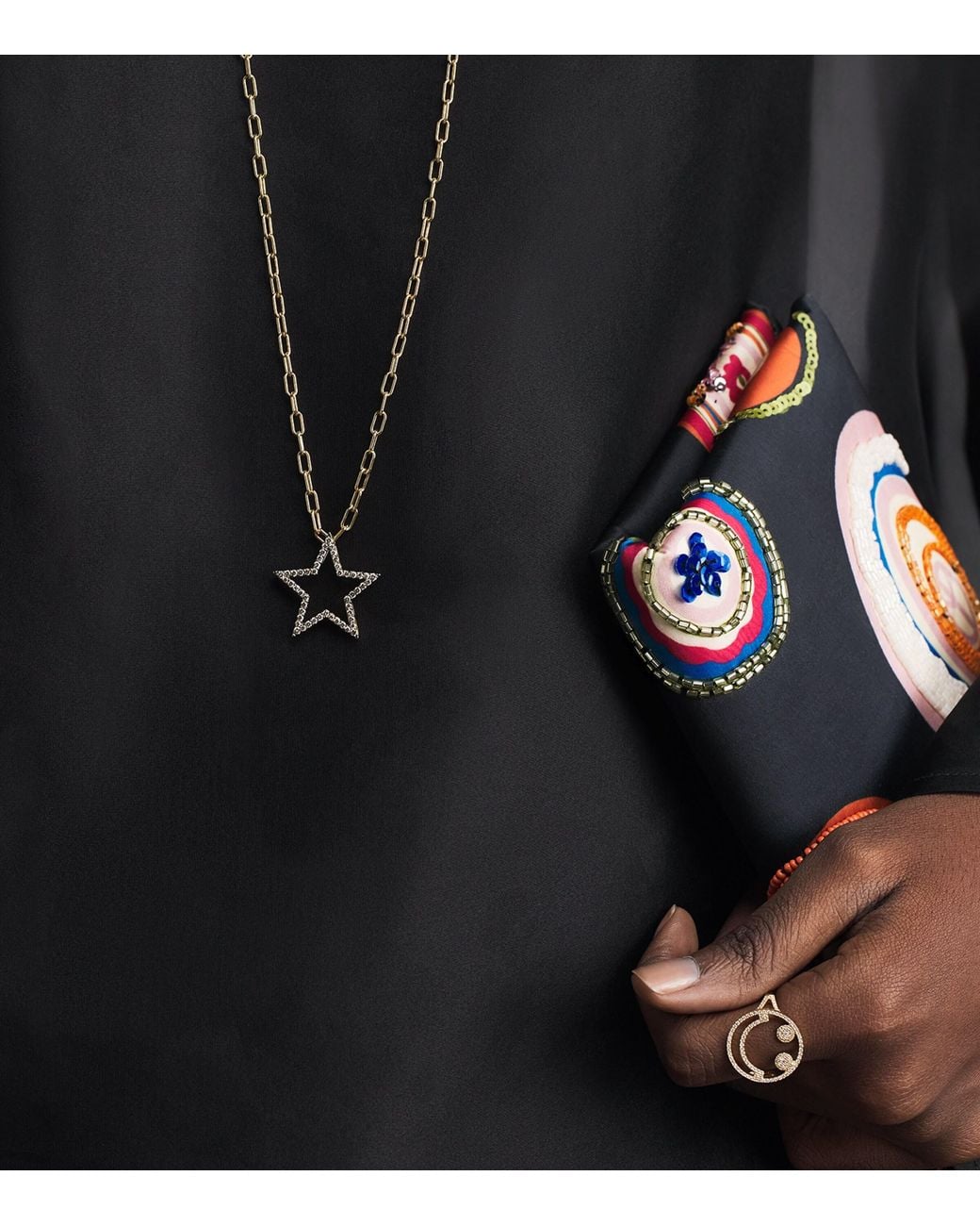 Rosa De La Cruz Natural And Diamond Classic Star Pendant Necklace