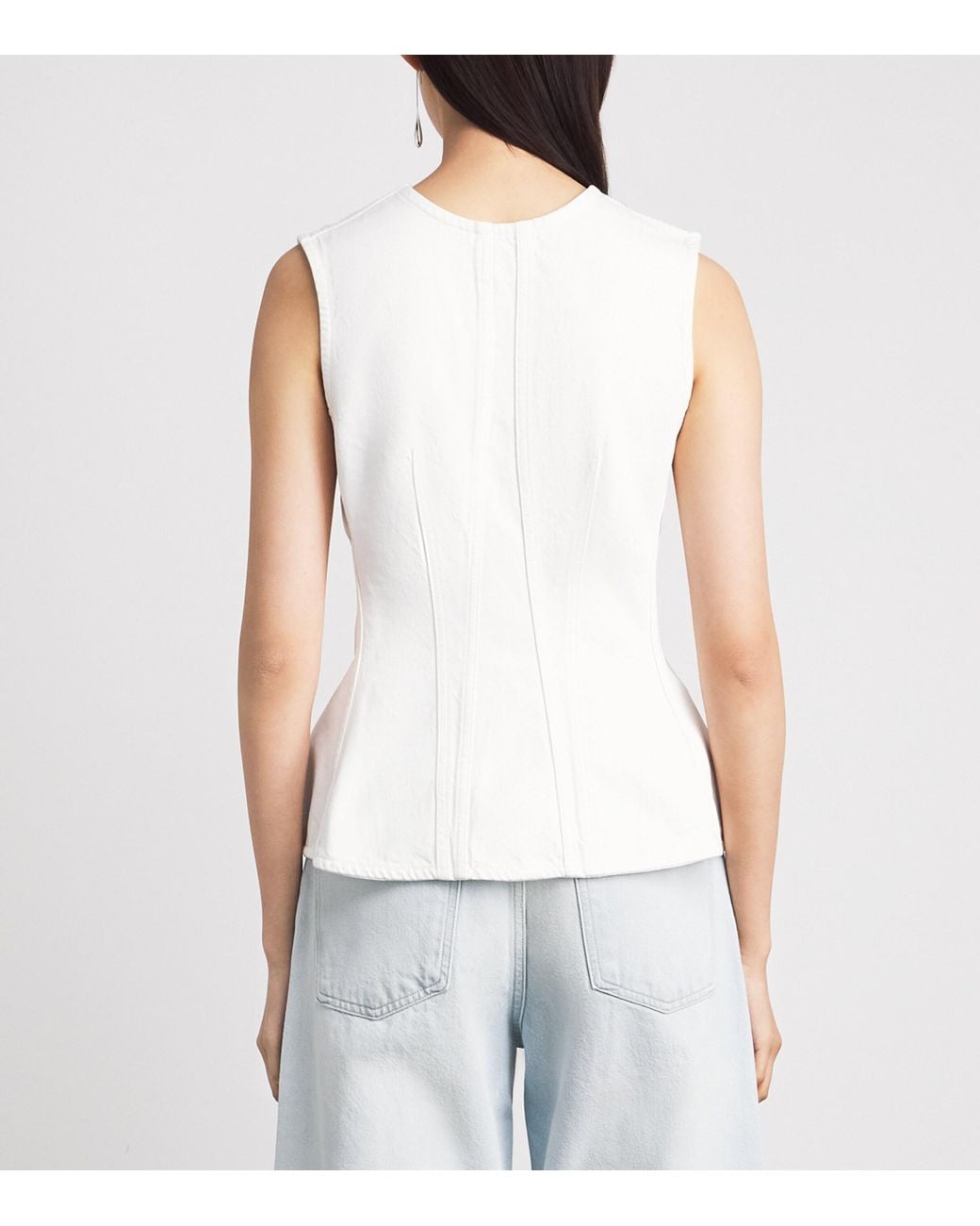 Agolde White Denim Corbin Blouse