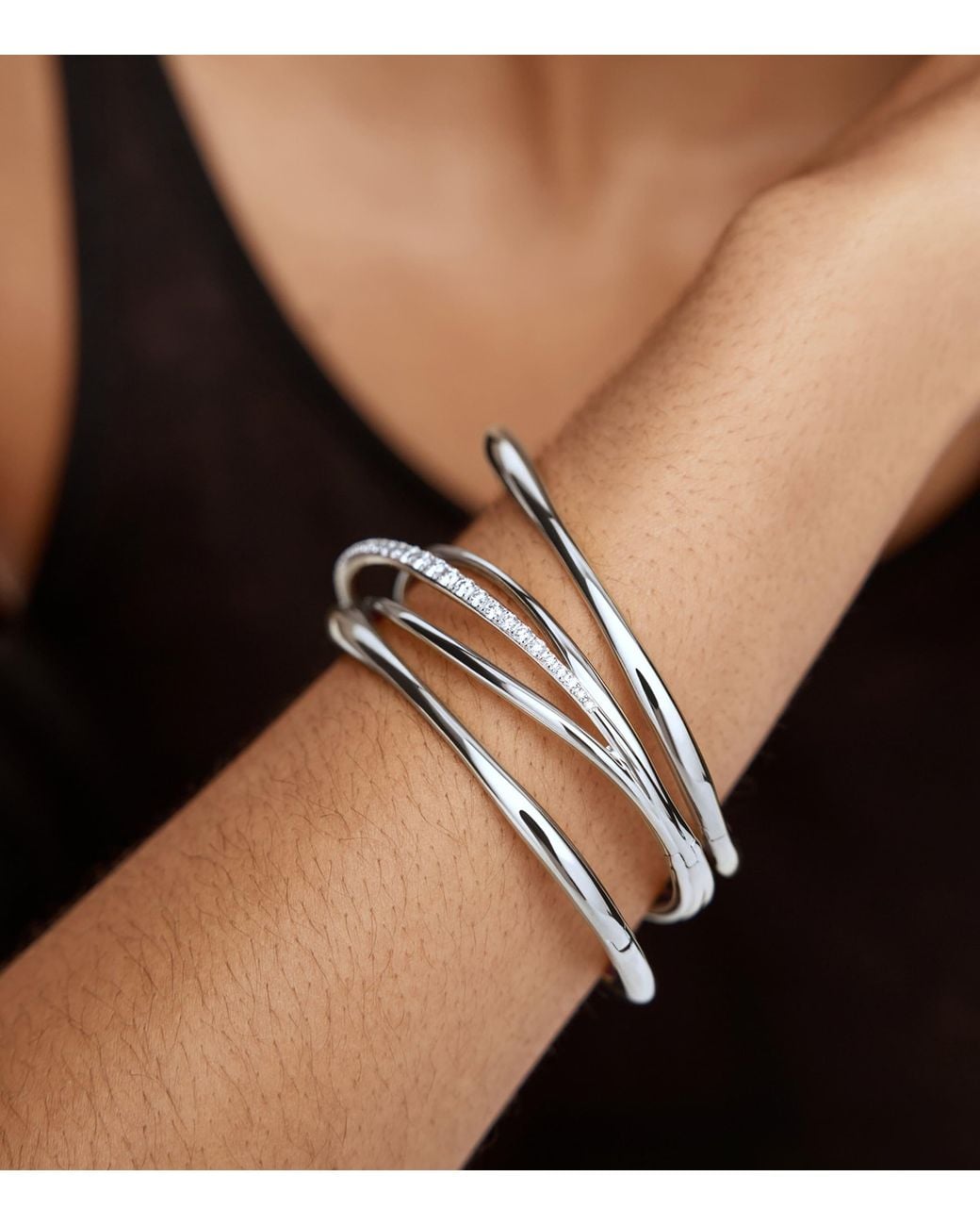 Monica Vinader White Sterling Nura Bangle