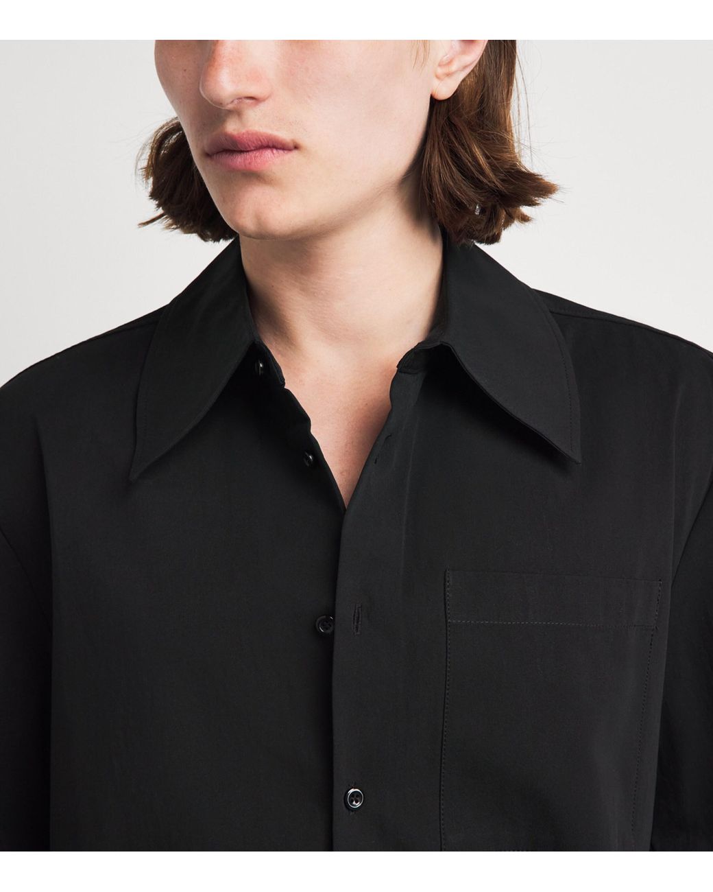Séfr Black Cotton Waylon Short-Sleeve Shirt for men