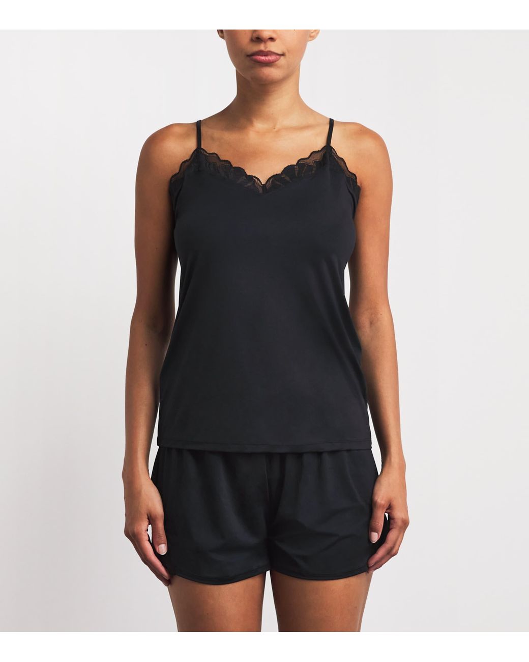 Falke Black Lace-Trim Camisole