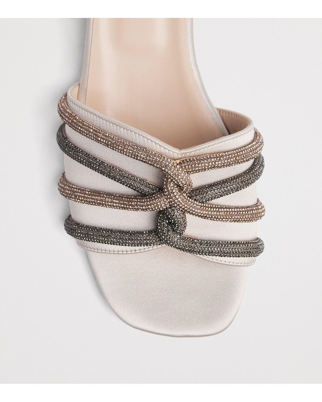 Eleventy Natural Satin Embellished Mules 20