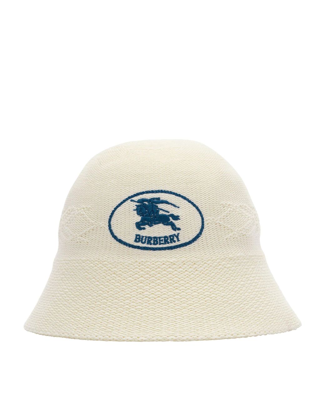 Burberry White Knitted Knight Bucket Hat for men