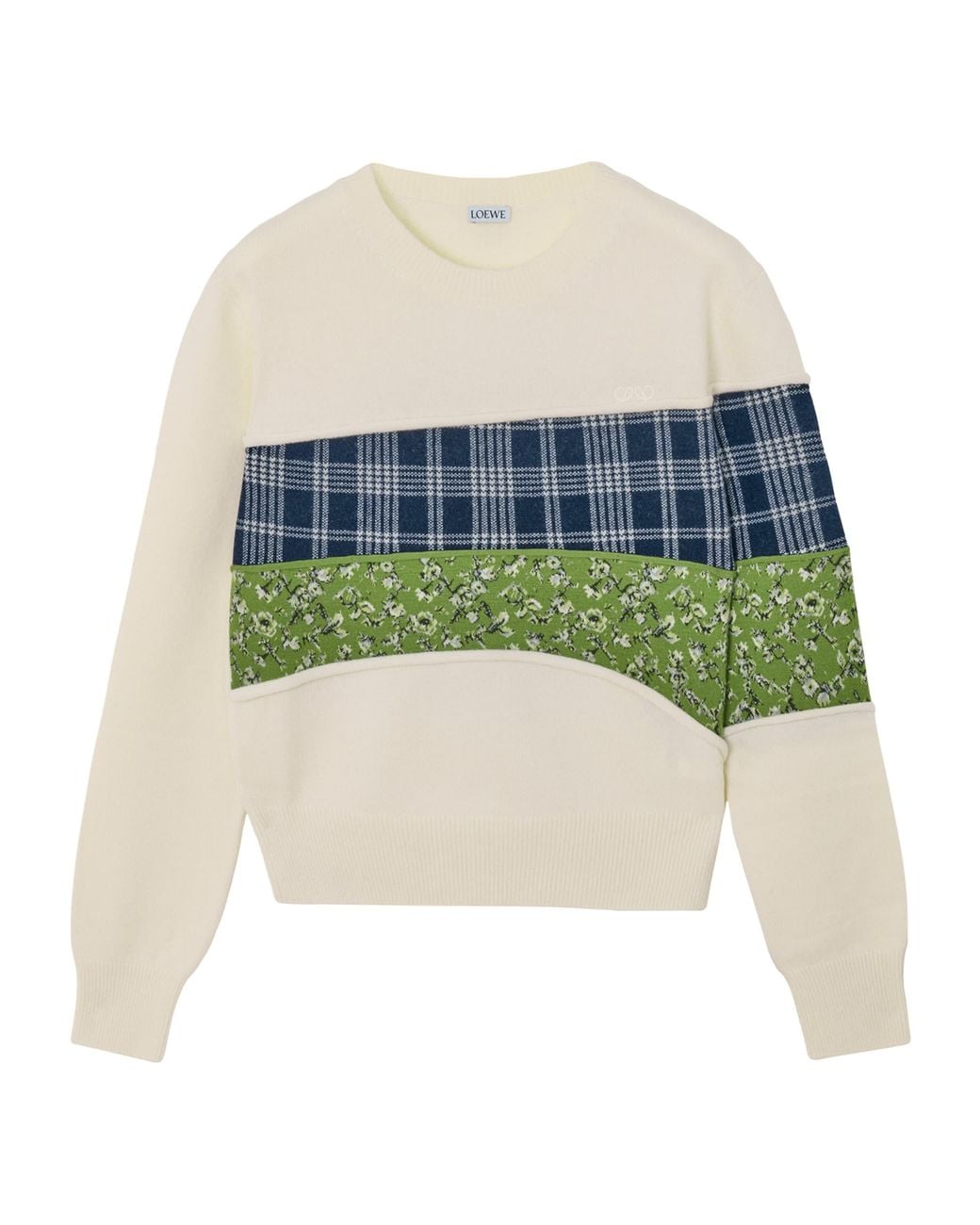 Loewe White X Cosima Von Bonin Wool-Blend Patchwork Sweater