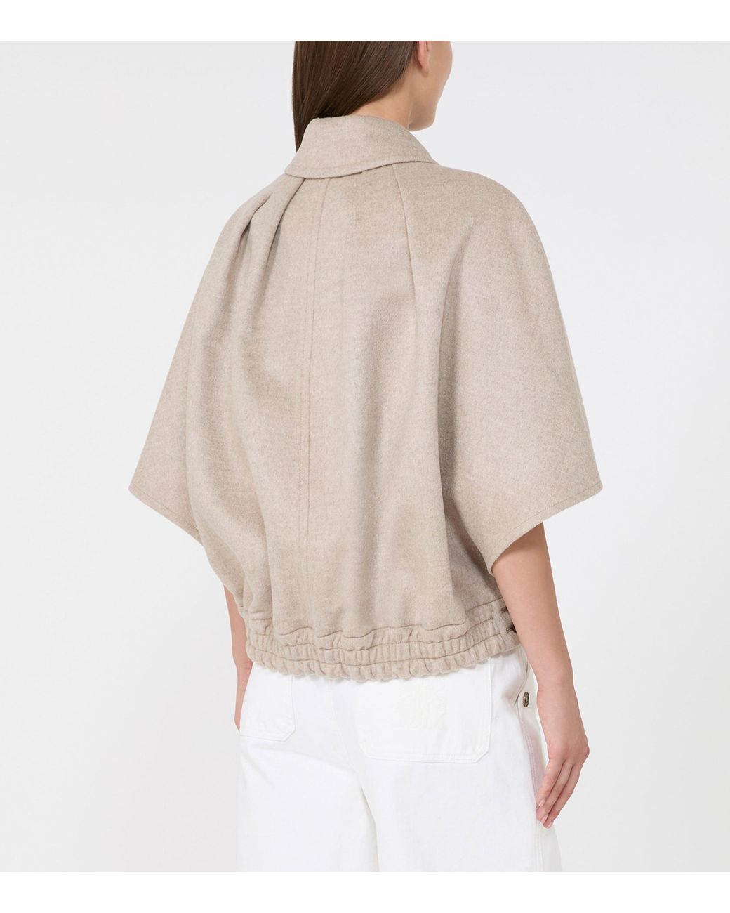 Max Mara Natural Cashmere Cape Jacket