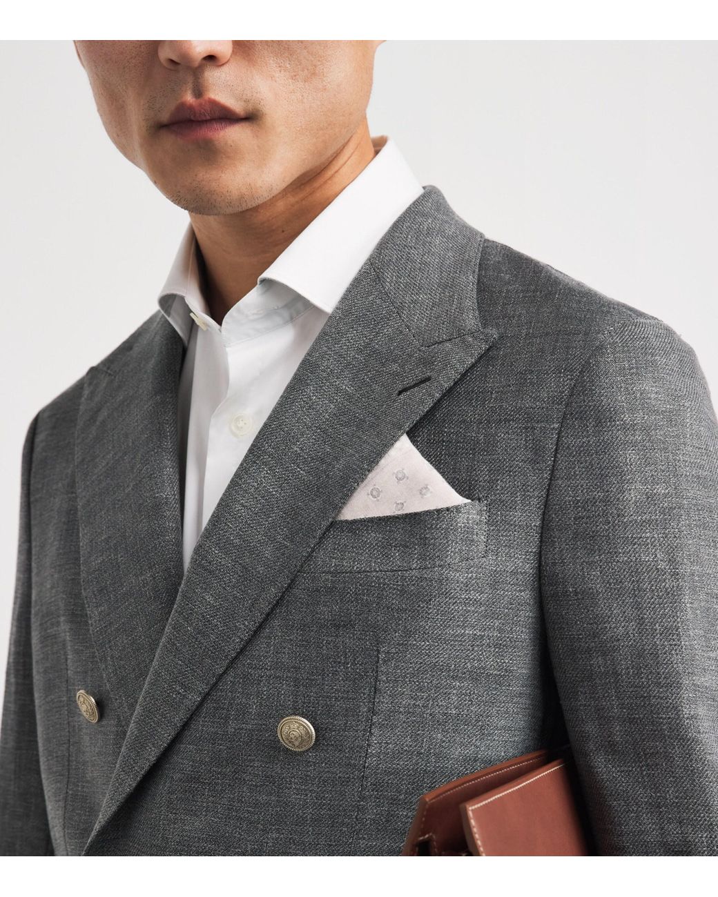 Eleventy Pink Wool-Cotton Pocket Square for men