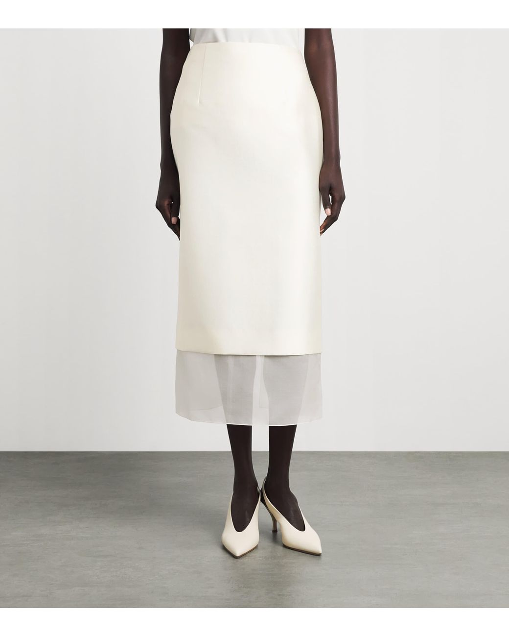 Voranida White Aeron Midi Skirt