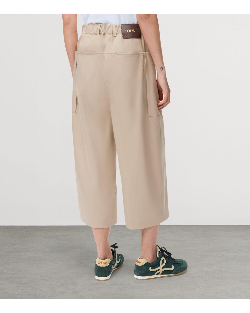 Loewe Natural Cotton-Silk Cropped Trousers