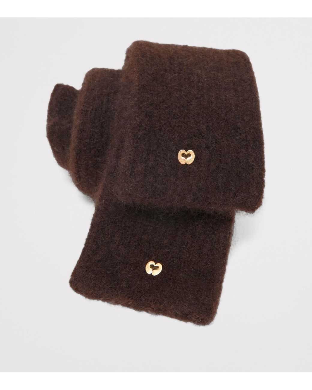 Maje Brown Yak-Blend Mittens