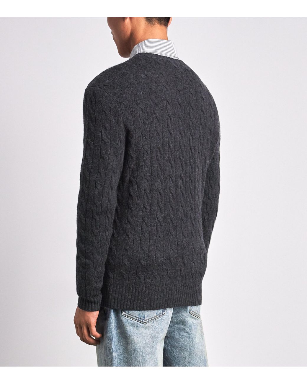 Polo Ralph Lauren Blue Wool-Cashmere Cable-Knit Sweater for men