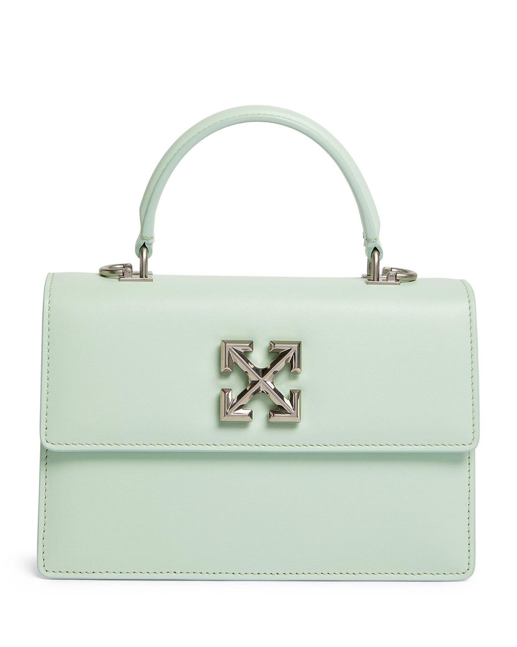 OffWhite c/o Virgil Abloh Leather Jitney 1.4 Tophandle Bag in Green