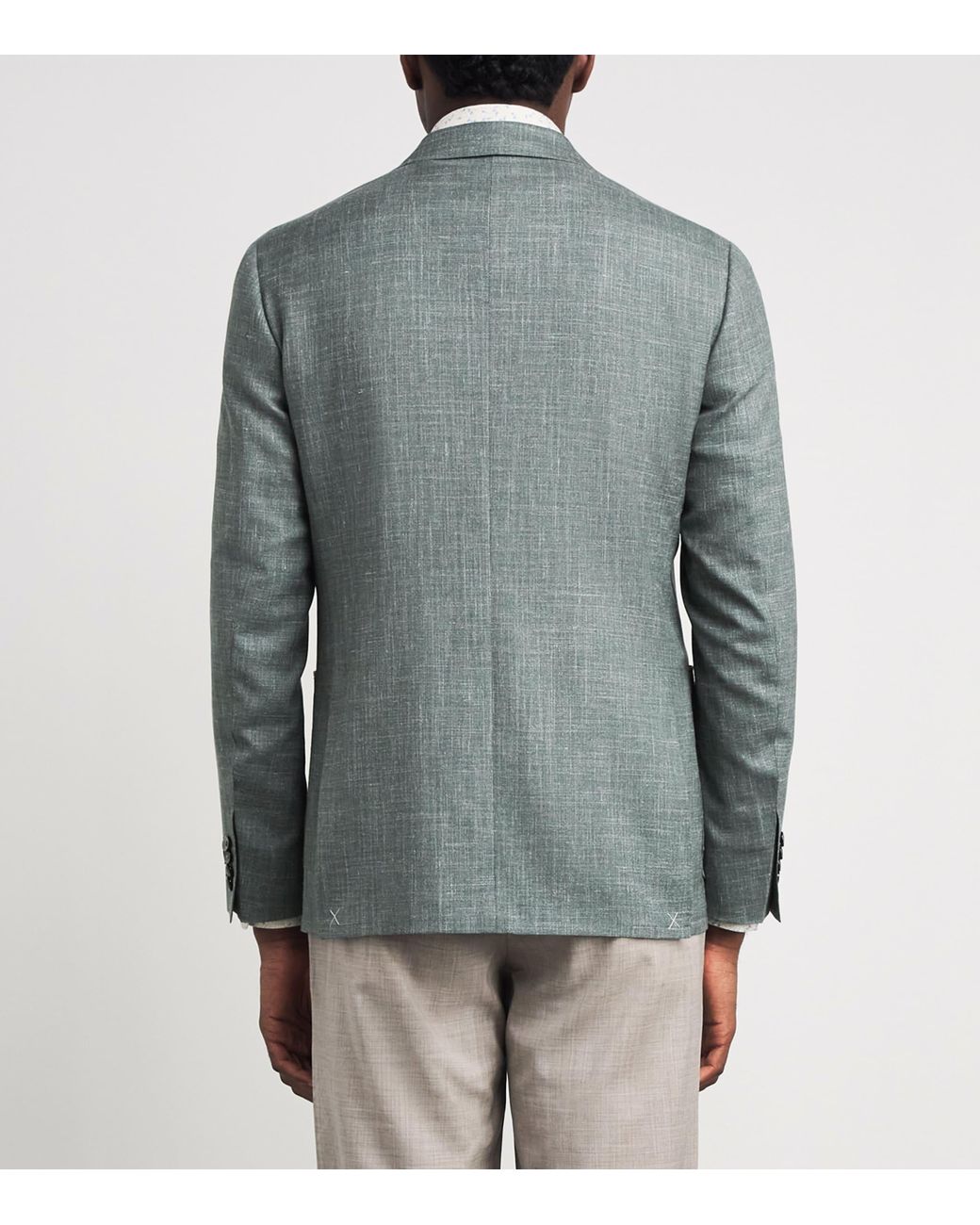 Canali Gray Wool-Silk-Linen Unlined Blazer for men