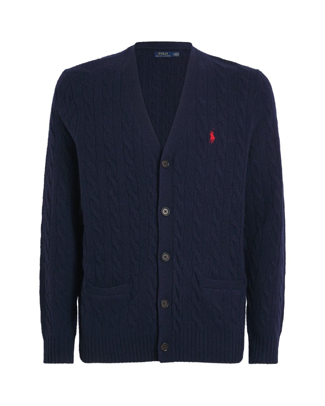 Polo Ralph Lauren Blue Wool-Cashmere Cable-Knit Cardigan for men