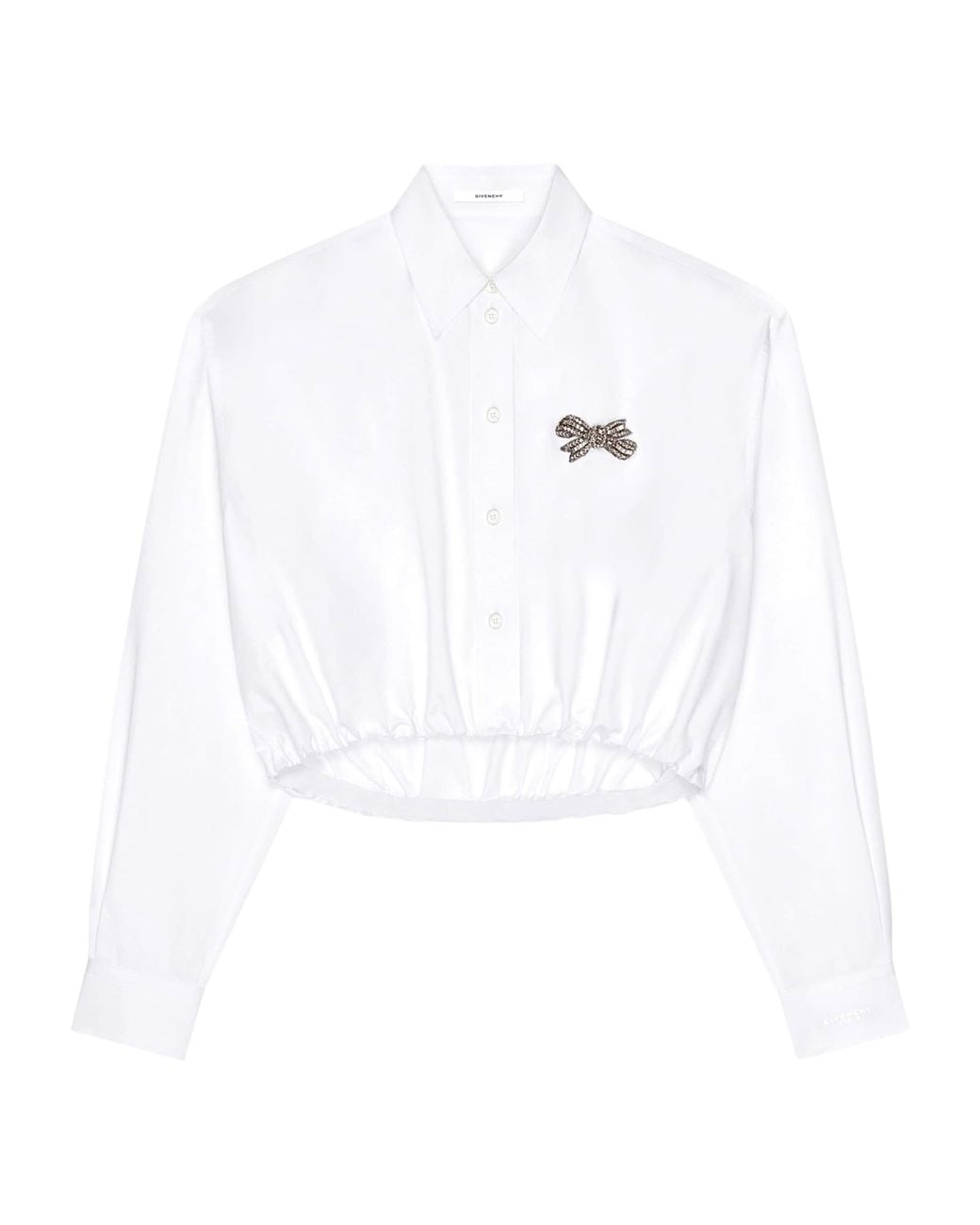 Givenchy White Cotton Poplin Cropped Shirt