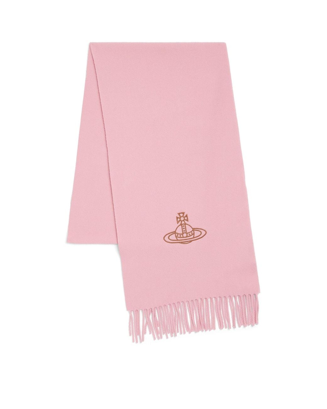 Vivienne Westwood Pink Wool Embroidered Orb Scarf