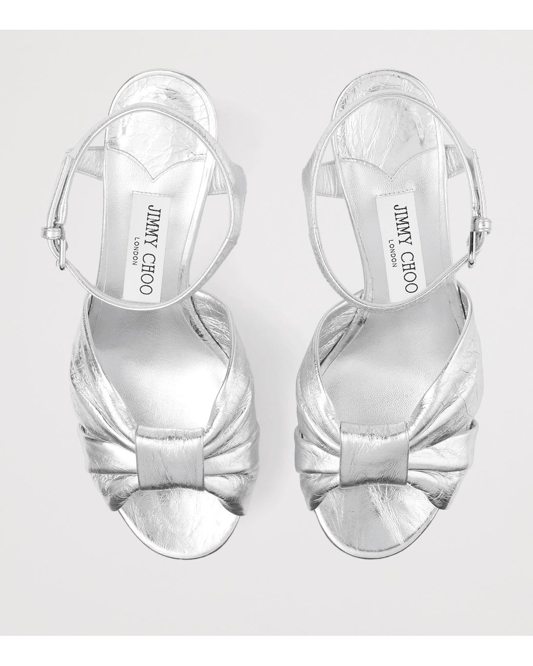 Jimmy Choo White Heloise 80 Leather Heeled Sandals