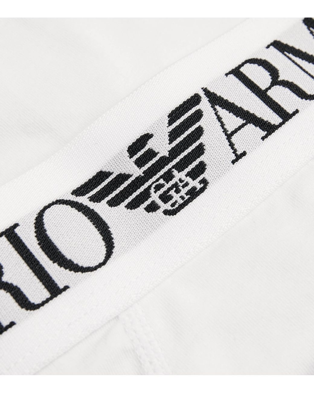 Emporio Armani White Stretch-Cotton Logo Trunks for men