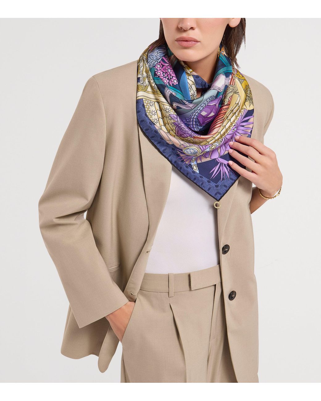 BVLGARI Blue Silk Curiosity Scarf