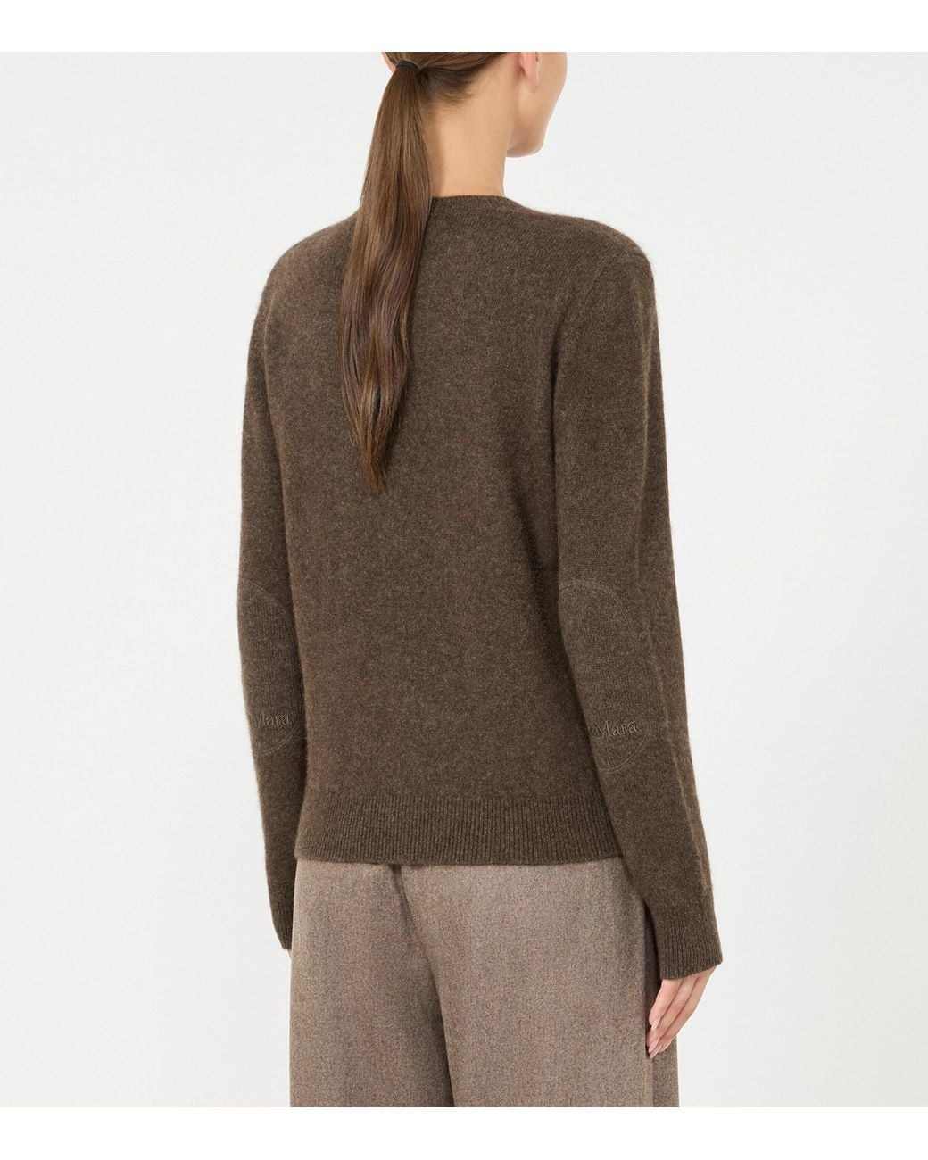 Max Mara Brown Yak Crew-Neck Sweater