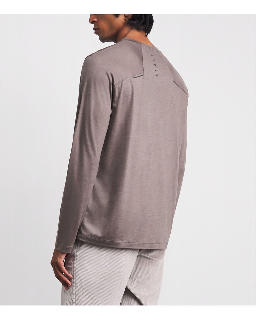 Sease Brown Virgin Wool Long-Sleeve T-Shirt for men
