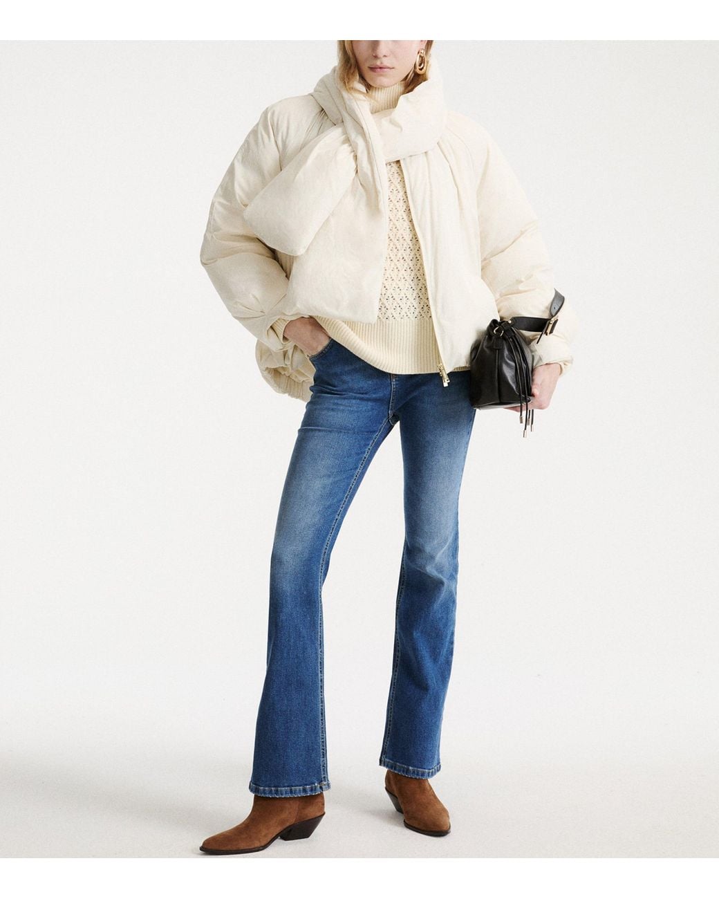 Marella White Virgin Wool Open Knit Sweater