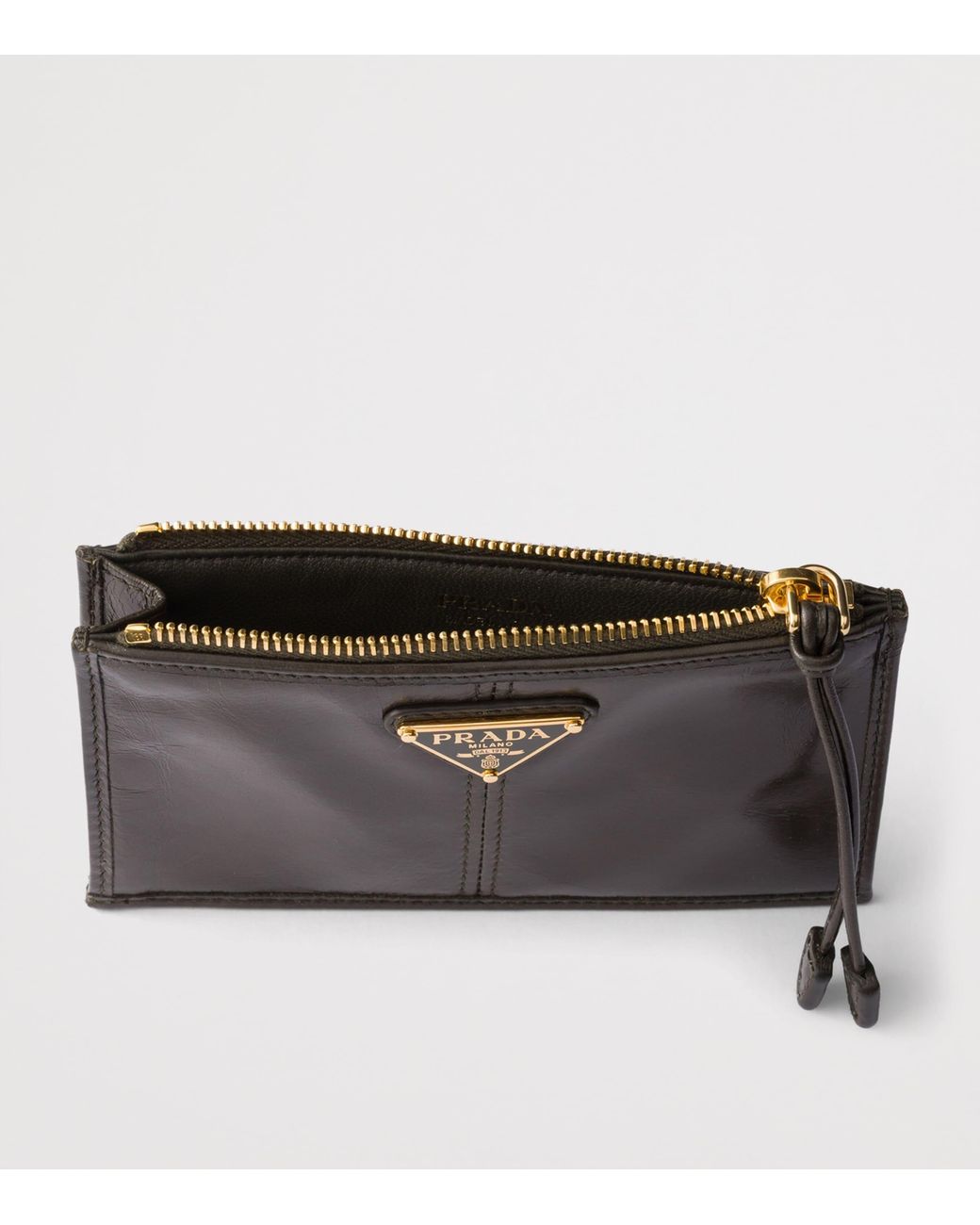 Prada Black Saffiano Leather Zip Card Holder
