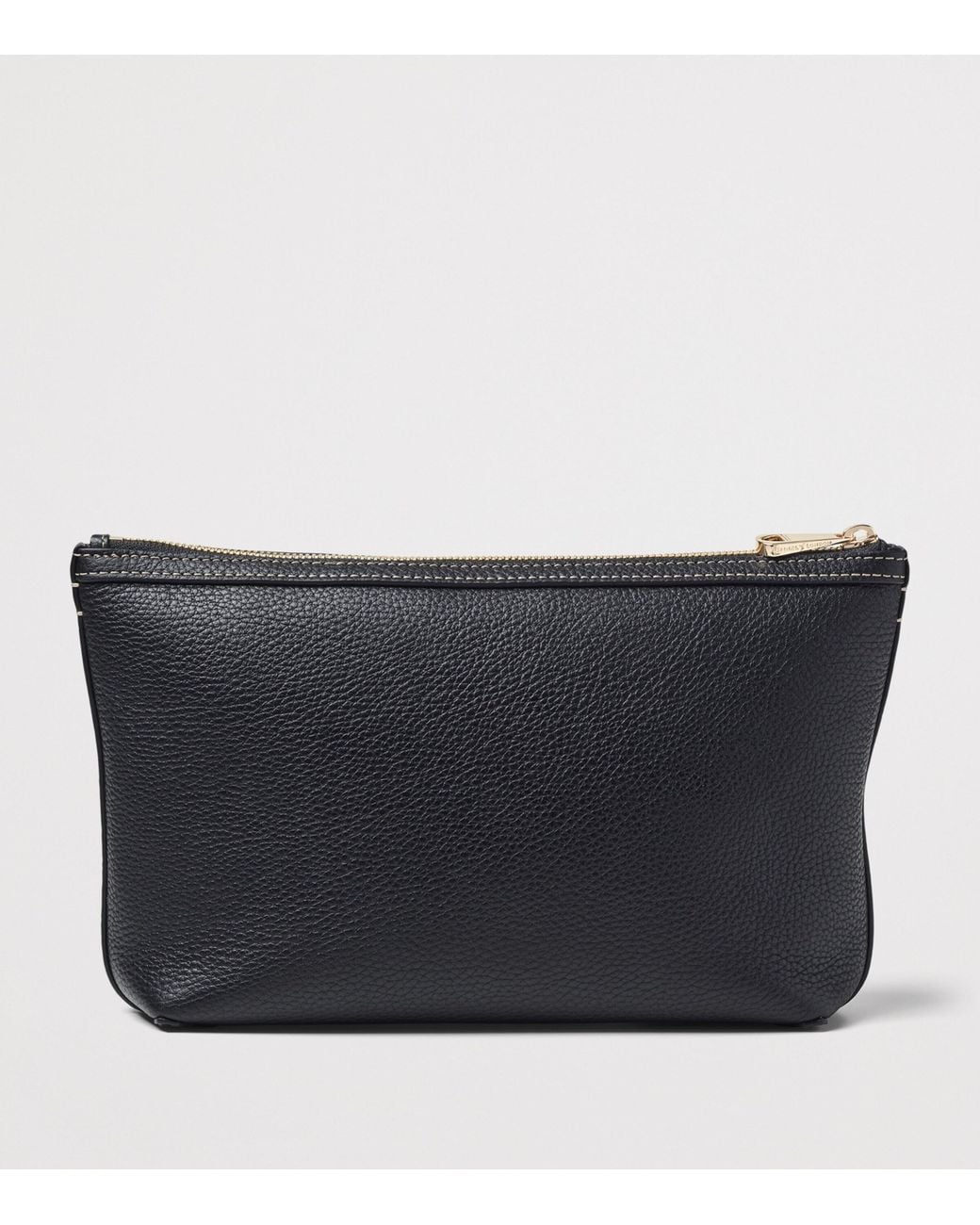 Aspinal Black Leather Hudson Toiletry Bag