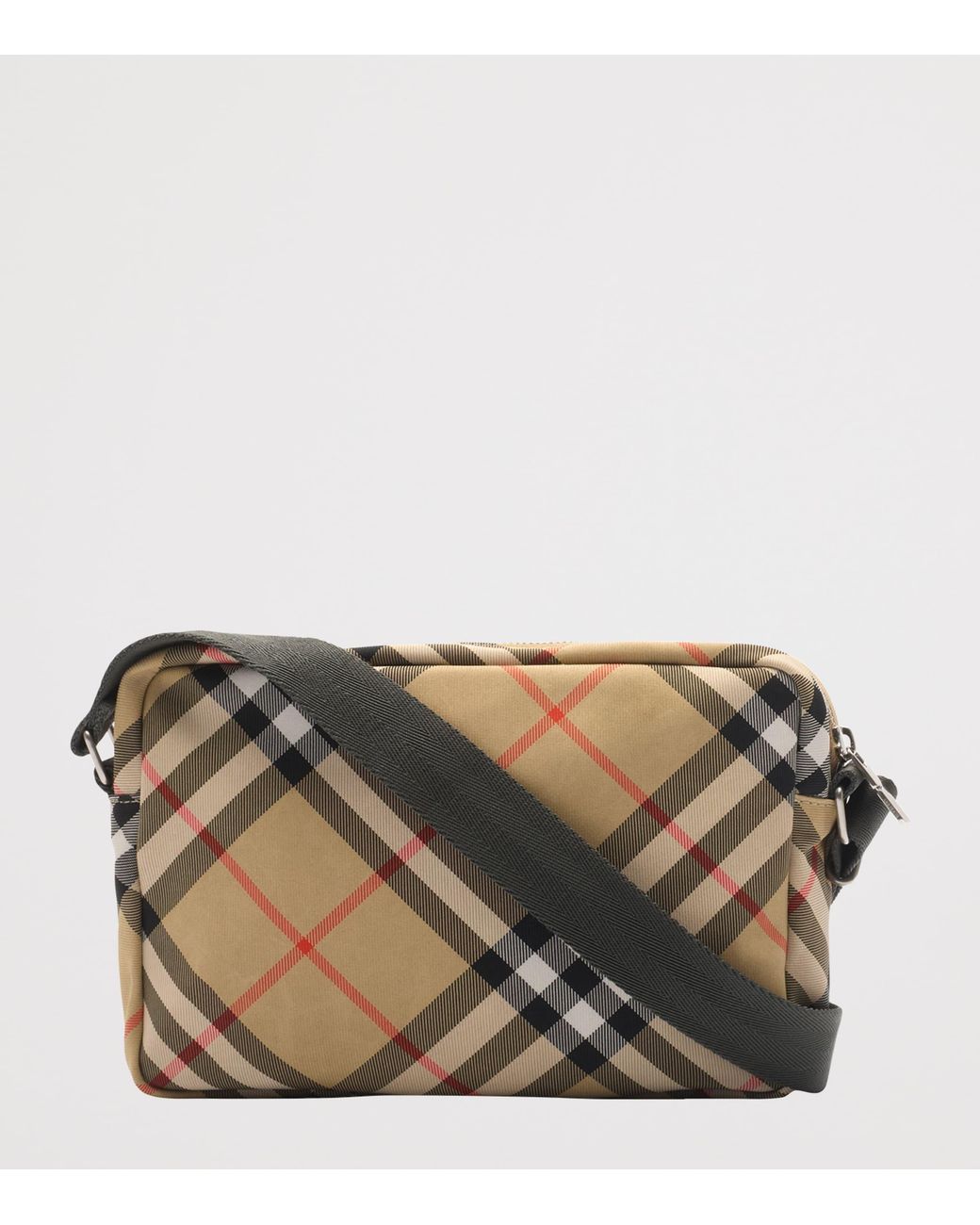 Burberry Brown Small Canvas Check Cross-Body Bag for men