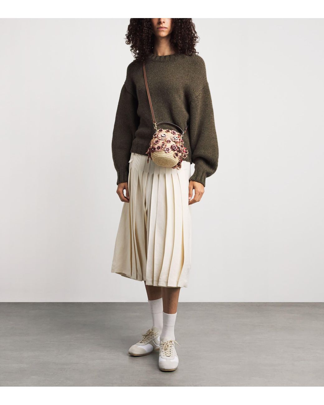 Anya Hindmarch Pink Raffia Blossom Creature Cross-Body Bag