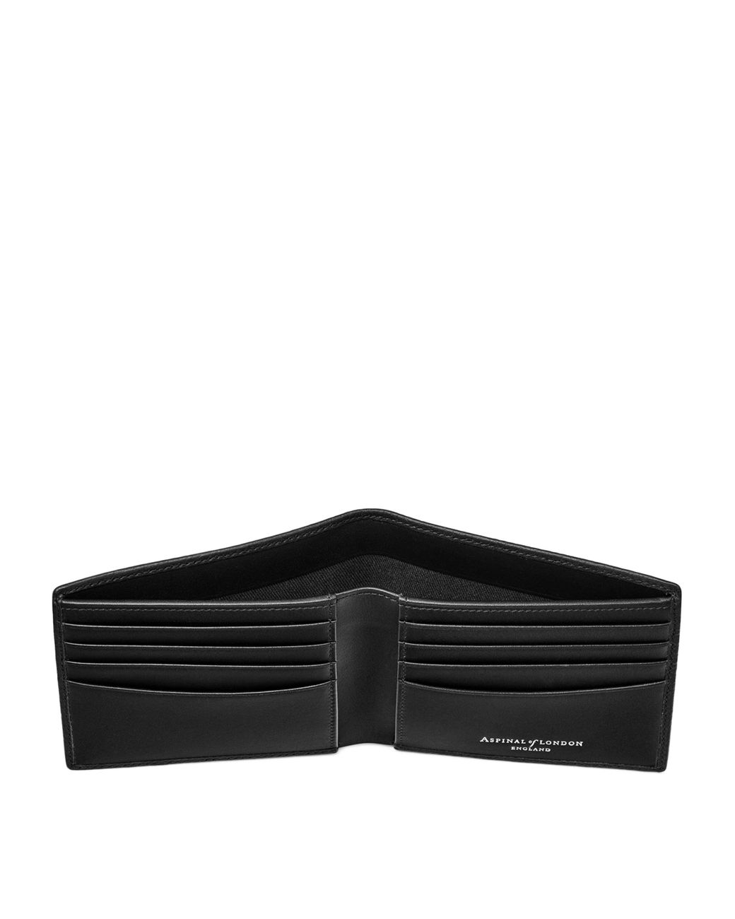 Aspinal Black Classic Billfold Leather Wallet for men