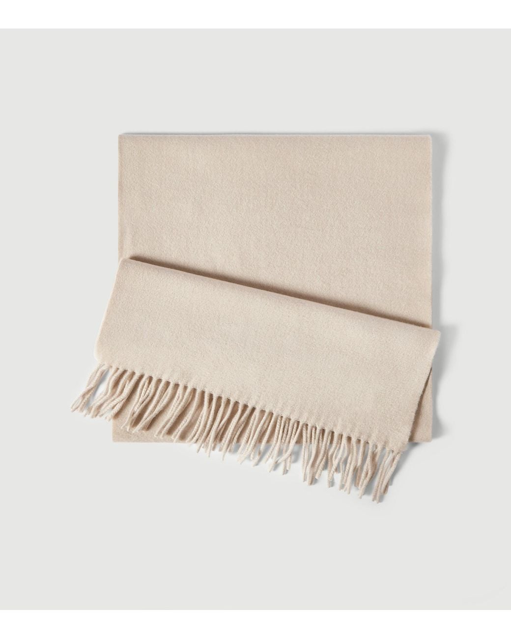 Brunello Cucinelli Natural Cashmere Fringed Scarf