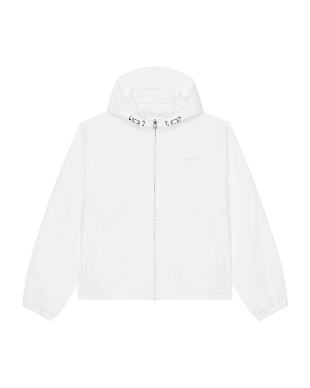 Givenchy White Logo Hooded Windbreaker Jacket for men